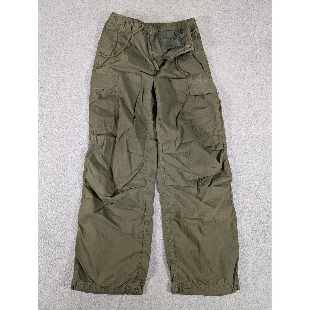 TNA Surplus Division Cargo Pants Womens Small‎ Olive Green Elastic Hem Utility